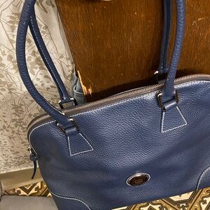 Dooney & Bourke Navy Pebbled Leather Tote